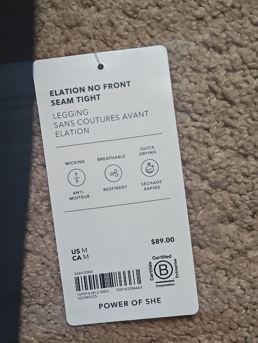 NWT Athleta Ultra High Rise Elation No Front Seam Leggings - Picture 4 of 4